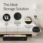 Reli. 90L Under Bed Storage Containers (8 Pack) | Closet Organizer with Clear Window | Underbed Storage Bins for Towels, Sweaters, Linens | Large Organizer for Closet (Black)