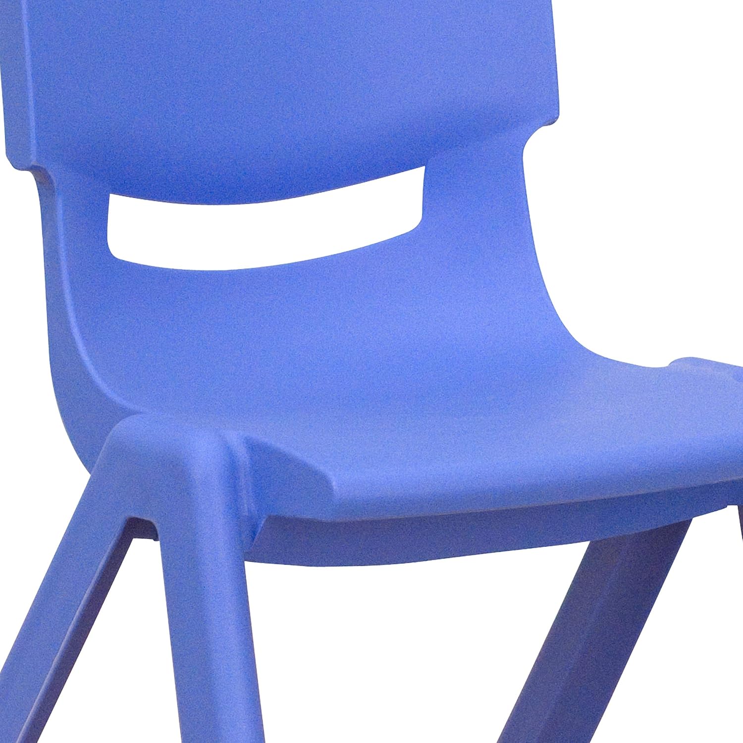 EMMA + OLIVER 2 Pack Blue Plastic Stackable School Chair with 10.5" H Seat, Preschool Chair