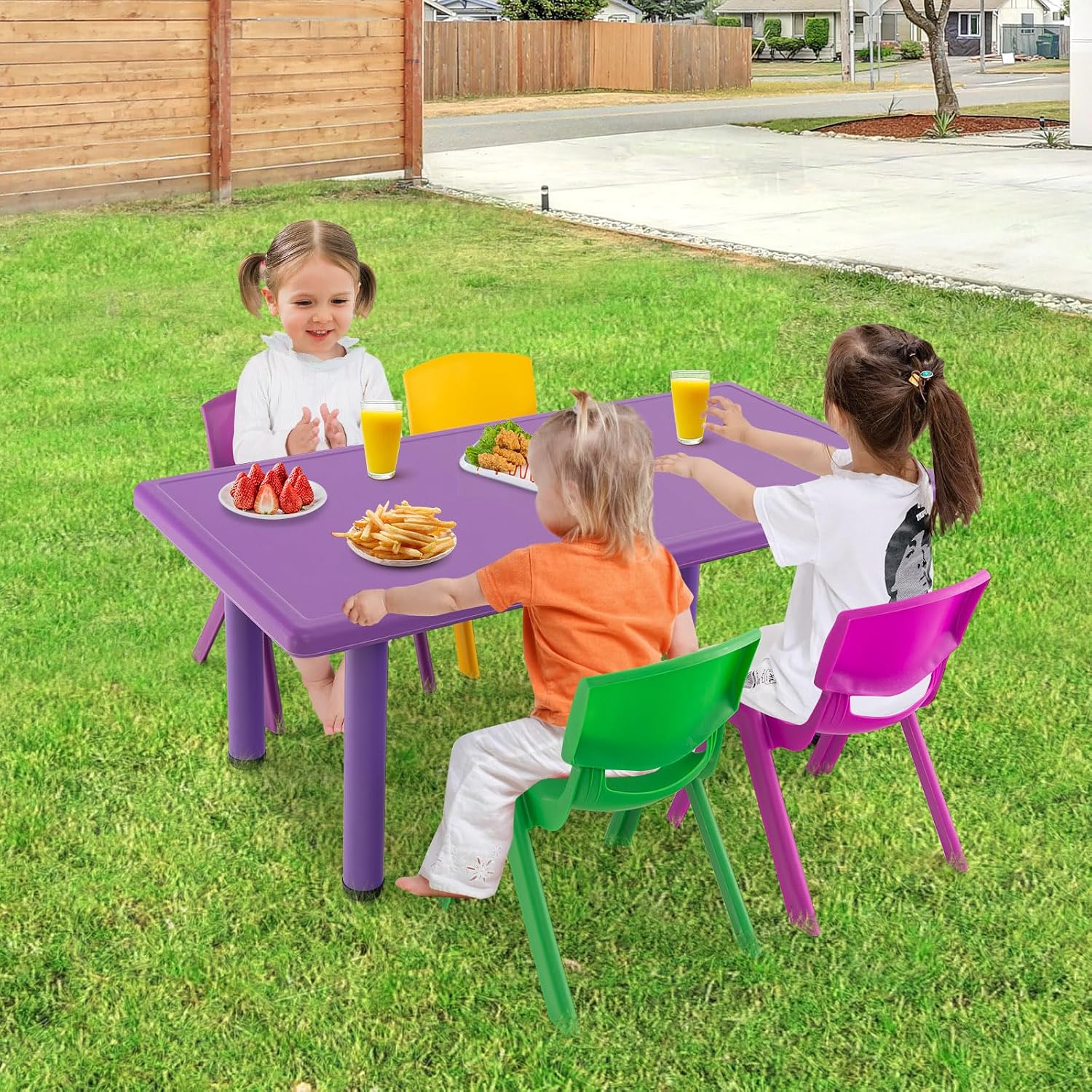 12 Pack Premium 13.8" H Plastic Stackable School Chairs - Classroom & Kids Desk Chair, Toddler & Child Lawn Seating - Flexible, Durable & Easy Storage - Red
