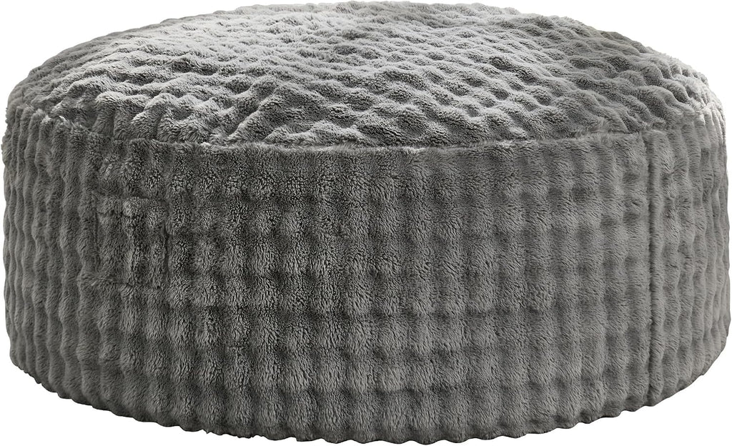 Hobestluk Adults Bean Bag Chair 5FT Big BeanBag Chair Giant Large Oversized | Memory Foam,Washable Cover,Unique Fluffy Bubble,Comfy Big BeanBag with Filling Lounging Gaming Bedroom Living Room | Grey 5FT