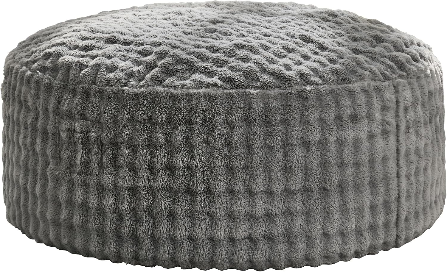 Hobestluk Adults Bean Bag Chair 5FT Big BeanBag Chair Giant Large Oversized | Memory Foam,Washable Cover,Unique Fluffy Bubble,Comfy Big BeanBag with Filling Lounging Gaming Bedroom Living Room | Grey 5FT