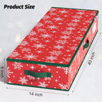 StorageRight Wrapping Paper Organizer Storage Container, Christmas Gift Wrapping Paper Storage Box for Paper Ornaments，Paper Storage Holder for Holiday Decoration Snowflake/Red