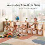 OOOK Montessori Shelf 5-Section, 2-Shelf Toy Organizers and Storage, Double-Sided Montessori Toy Storage, Ideal for Kids Room, Daycare Center, Nursery, Classroom, Kindergarten