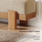 Tribesigns 55-Inch Upholstered Entryway Bench, Modern Shoe Bench with Ultra-Plush Thick Cushion and MDF Frame, End of Bed Stool Long Ottoman for Entrance, Living Room (Beige & Oak)