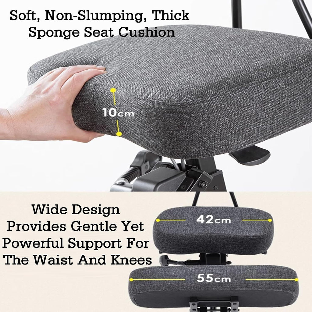Height Adjustable Kneeling Stool Office Chair for Back & Neck Pain Relief, Ergonomic Design for Better Posture, Comfortable PC Chair for Home & Office Use