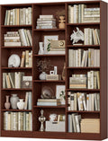 FACBOTALL Triple Wide Bookshelf, 6 Tier Large Bookshelf, Bookcase with 17 Open Display Shelves, 74'' Tall Bookcases and Bookshelves for Living Room, Home Office, Library, Cherry