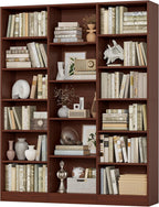 FACBOTALL Triple Wide Bookshelf, 6 Tier Large Bookshelf, Bookcase with 17 Open Display Shelves, 74'' Tall Bookcases and Bookshelves for Living Room, Home Office, Library, Cherry