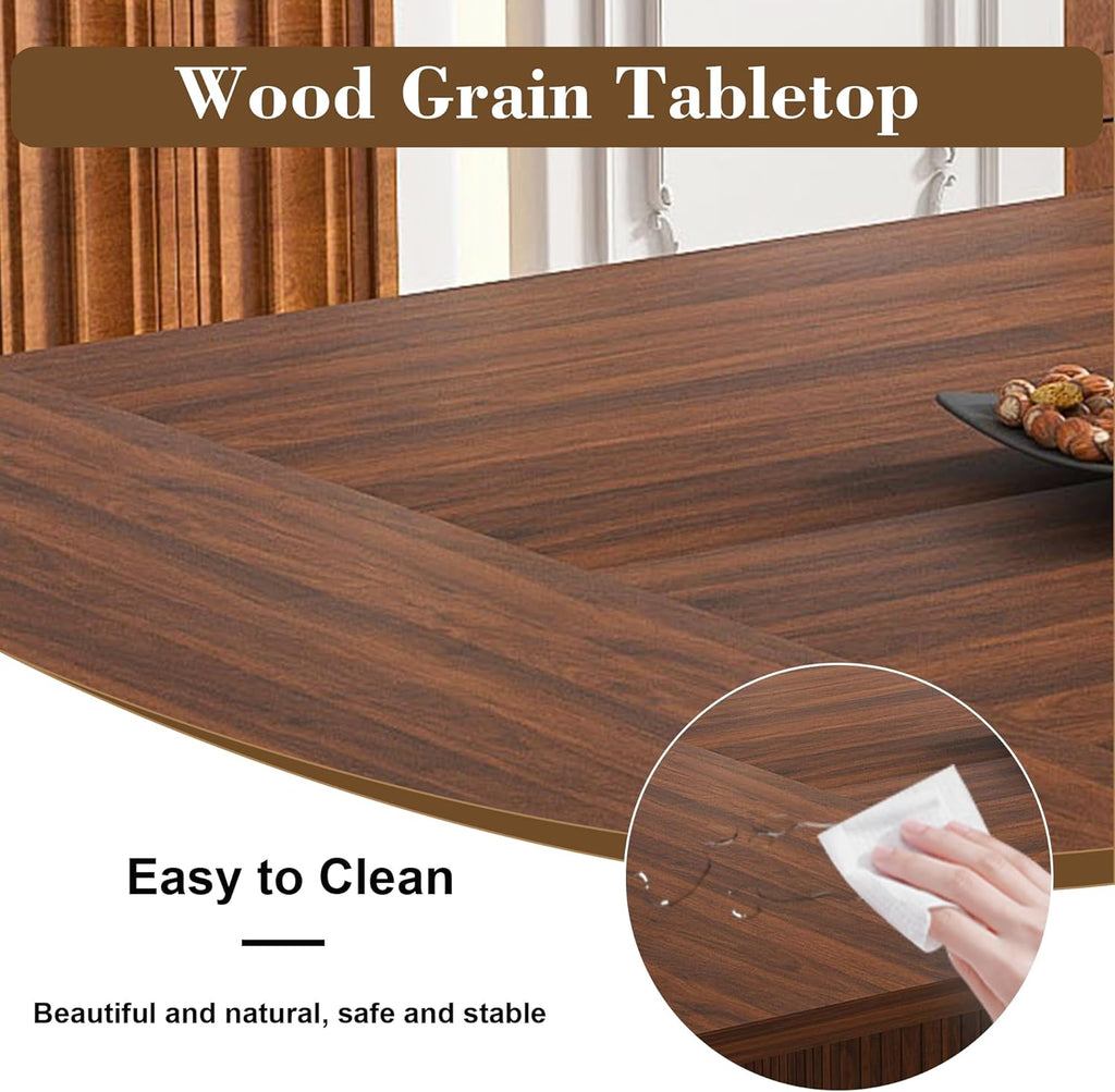 79" Wood Dining Table, Walnut Brown Wood Grain