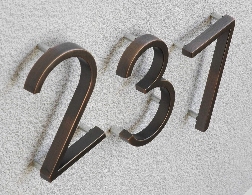 Distinctions 844686 House Number 1, Bronze Zinc Floating Address Number, Modern Outdoor Address Sign for Front Door, Mailbox, Wall, or Plaque, 5 Inches