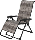 Rattan Chaise Lounge Chair with Widened Armrest Heavy Duty Wicker Adjustable Foldable Outdoor Patio Beach Camping Recliner Chair for Poolside Garden Backyard Lawn