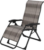 Rattan Chaise Lounge Chair with Widened Armrest Heavy Duty Wicker Adjustable Foldable Outdoor Patio Beach Camping Recliner Chair for Poolside Garden Backyard Lawn