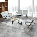 kinbor 2-Seat Waiting Room Chairs with Arms - Set of 3 Modern Reception Bench for Airport, Hospital, Office Lobby - Breathable Mesh & Durable Steel Waiting Area Furniture (Gray)