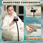 Dual Motor Recliner Chair with Heat & Massage,Faux Leather Power Lift Recliner Chair for Elderly,Cup Holder Tray,Phone Holder,Detachable Armrests,USB & Type-C Ports,Pillow(White Leather)