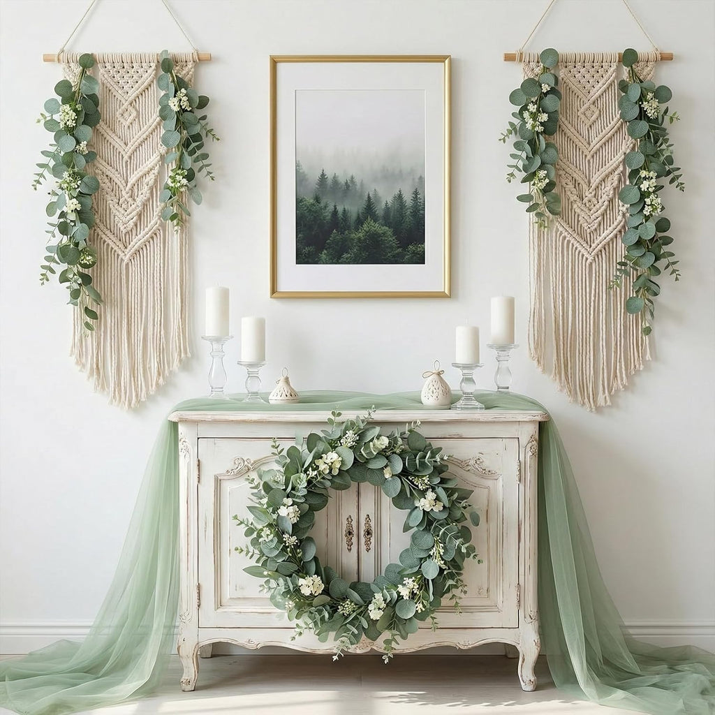 lovemoon 130 Pcs Artificial Mixed EucalyptusStems Bulk, 5 Kinds of Faux GreeneryEucalyptus Leaves Bulk for Vase Wedding DIY Bouquets Floral Arrangement Home Decor (130, Green)