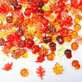 Deekin 240 Pcs Fall Vase Filler, Fall Leaves Pumpkin Marbles Gems Sensory Bin Table Scatter Vase Filler for Autumn DIY Crafts Thanksgiving Home Decorations