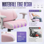 Gaming Chair 4D Adjustable Armrests - 170° Reclining & 320lb Capacity, High Back Ergonomic Computer Chair with Lumbar Support, Fabric Office Chair for Adults Pink