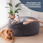 MAXYOYO Giant Bean Bag Chair Bed for Adults, Convertible Beanbag Folds from Lazy Chair to Floor Couch Bed, Large Floor Sofa Couch, Big Sofa Bed, High-Density Foam Filling, Machine Washable