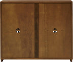 LKTART Mid Century Modern Sideboard Buffet Storage Cabinet, Narrow Credenza Entryway Cabinet with 2 Doors,Media Console Table for Living Room,Hallway-Walnut,2 Piece