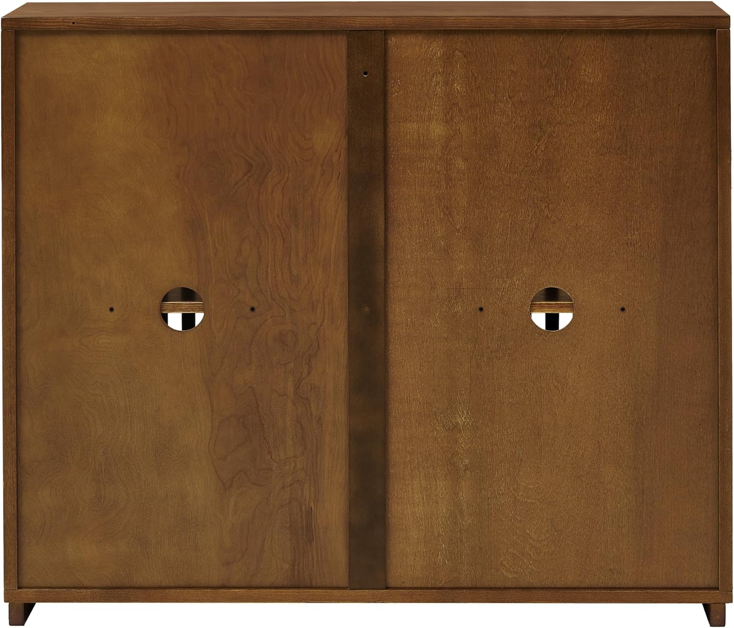 LKTART Mid Century Modern Sideboard Buffet Storage Cabinet, Narrow Credenza Entryway Cabinet with 2 Doors,Media Console Table for Living Room,Hallway-Walnut,2 Piece