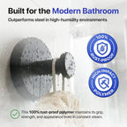HOME SO Suction Cup Hooks for Shower & Bathroom Towel Holder 2-Pack – Suction Cups Hooks for Hanging Towels, Robes, & Coats - Tiles, Glass Door or Mirror – Shower Hooks & Towel Hooks Organizer - Black