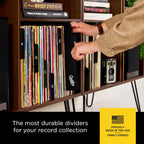Carstens Records Heavy Duty Vinyl Album Dividers | 12" LP Separators with Tabs | Made in The USA | Music Organizer Tabs for Collectors (Black, Double-Sided, A-Z Vertical Tabs, 26 Tab Set)