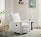 Oxford Baby Synergy Glider Recliner Rocking Chair 360° Swivel for Nursery and Living Room - Plush White