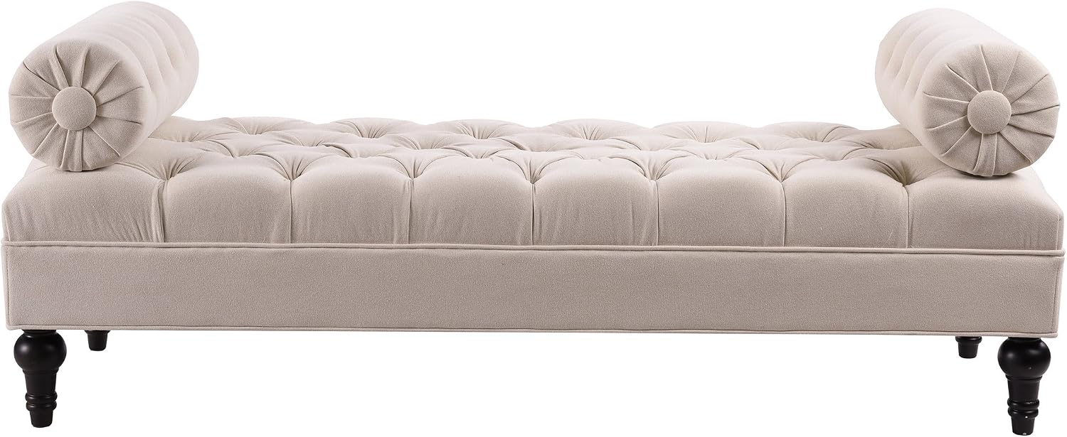 Jennifer Taylor Home Lewis Bolster Bench, Sky Neutral