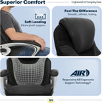 Serta Bryce Executive Office Chair - Ergonomic Computer DeskChair with Lumbar Technology - Adjustable Height - Memory Foam Body Pillows - 360° Swivel Rolling Base - Bonded Leather - Black