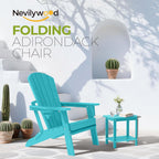 nevilywood HDPE Foldable Adirondack Chairs Set of 2, Waterproof All-Weather Outdoor Design, for Fire Pit, Patio & Beach, Aruba