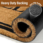 Kelarea Coco Coir Welcome Door Mat with Heavy Duty Backing, 17" x 30" Non-Slip, Easy Clean Mat for Front Door, Entrance, Porch, Indoor/Outdoor