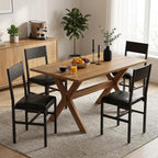 Dining Chairs Set of 4, Upholstered Kitchen Chairs with Ergonomic Backrest & Padded Seat, Metal Legs, Modern Dinner Chair for Kitchen Dining Room, Home, Cafe, Black