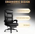 Gaming Chair, Office Chair with Inflatable Lumbar Support, Ergonomic Comfortable Wide Computer Chair with Footrest and Linked Soft Armrests, High Back 3D Enveloping Seat Cushion