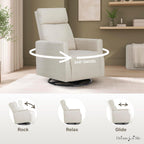 Dream On Me Oliver Swivel GliderWith 360-Degree Swivel and Plush Corduroy Fabric, FSC Certified.