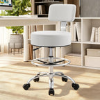 Office Drafting Chair with Footrest, Tall Height Adjustable Stool with Back Support, Heavy Duty Rolling Stool Chair with Wheels for Office Home Kitchen Bar Shop Guitar Studio Vanity, Gray