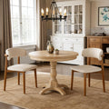 Wooden Dining Chairs Set of 2 Mid Century Modern Upholstered Farmhouse Dining Room Chair with Solid Wood Legs, Fabric Kitchen Side Chairs with Ergonomic Curved Backrest