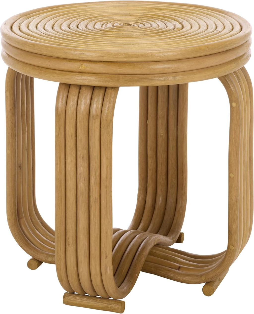 SAFAVIEH Furniture - Asleesh Round Accent Table - Natural Rattan - Fully Assembled - Ideal for Living Room, Bedroom, 16.5" W x 16.5" D x 17.7" H (ACC9901A)