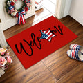 Patriotic 4th of July Doormat Red American Flag Stars,Independence Day Home Decor Memorial Day Doormat Anti-Slip Rubbe for Indoor Outdoor Decorations 17x29 Inch