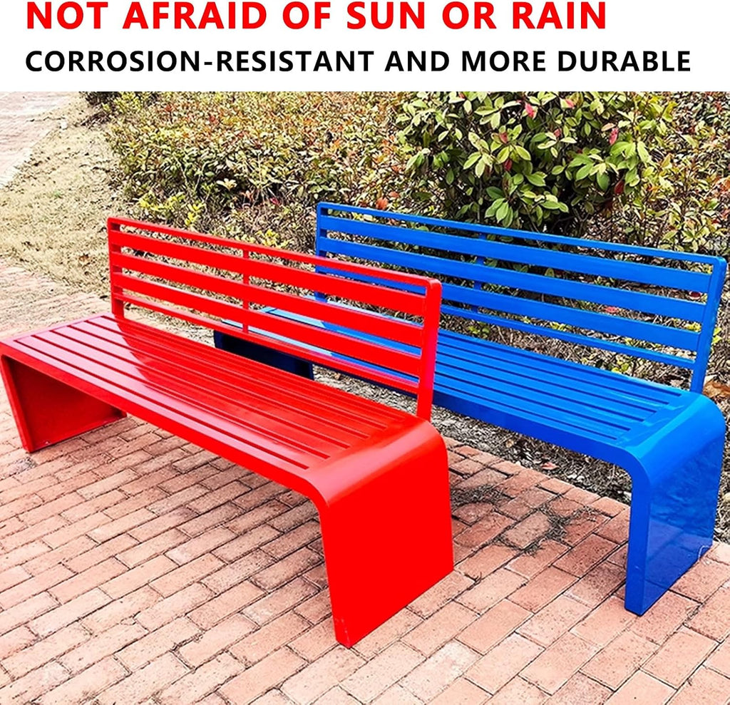 All Iron Curved Outdoor Bench Made of Durables All Iron no Installation Needed Sleek Curved Design Stable and Stylish Customizable for Gardens Parks Patios(Pinks,100cm/39in)