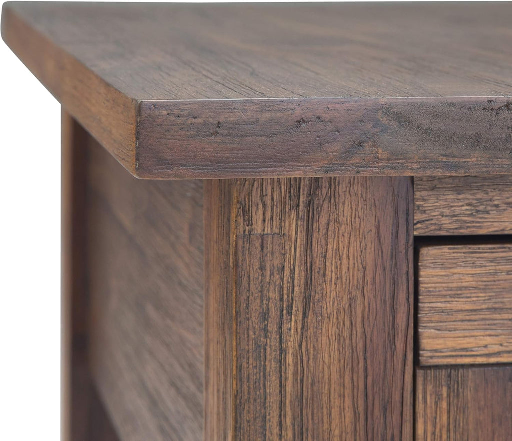 SIMPLIHOME Monroe Solid Acacia 14 inch Wide Rustic Narrow Side Tables in Distressed Charcoal Brown for the Living Room and Bedroom (Set of 2)
