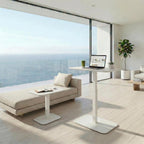 Ergohome™ ELEVANCE Table™ Height Adjustable Minimalist Tables, Laptop Desk, Living Room, Small Side Table, Drink Coffee End Table, Sofa Table, Study and Small Spaces (White Base Cloud White Top)