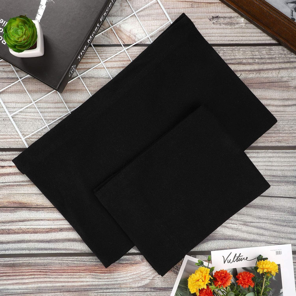 2 Set Directors Chair Canvas Replacement, Makeup Chair Seat and Back Replacement Cotton Canvas Stool Protector for Home Director Chair Medium Size (Black)