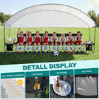 1MORE Soccer Bench with Canopy, Portable Folding Team Bench, 8 Seats Foldable Sideline Benches, Soccer Chair with Bag & Mesh Backrest, Adult Team Chair for Football