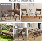 Ball & Cast Folding Dining Chairs Set of 2,Portable Kitchen Chairs with Padded Cushions,Ergonomical Design,Foldable Wood Dining Chairs for Dining Room,Restaurant,Kitchen,Office,Indoor,Taupe+Walnut