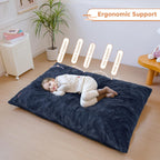 MAXYOYO 3 in 1 Kids Bean Bag Chair, Child Floor Sofa for Gaming, Reading, Faux Fur Floor Couch with High-Density Foam Filling for Living Room Bedroom