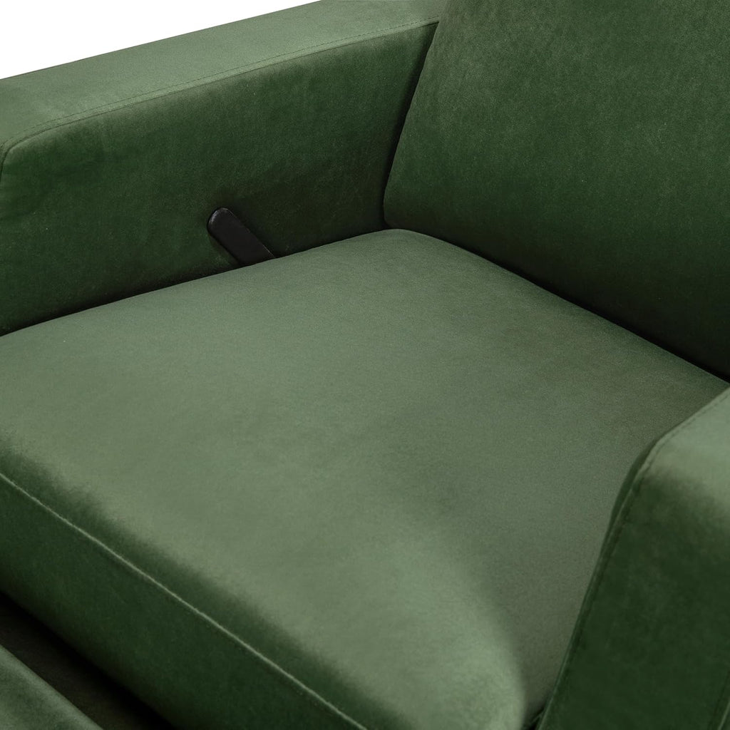 Namesake Crewe Nursery Glider Recliner w/ 360° Swivel Green | GREENGUARD Certified Glider Rocking Chair for Nursery & Living Room Manual Recline & Swivel Glide