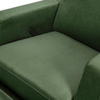 Namesake Crewe Nursery Glider Recliner w/ 360° Swivel Green | GREENGUARD Certified Glider Rocking Chair for Nursery & Living Room Manual Recline & Swivel Glide