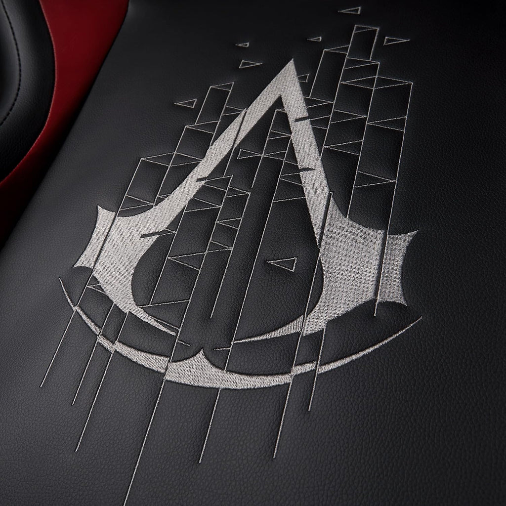 SUBSONIC Assassin's Creed Gaming Chair, Modern Black Faux Leather, Ergonomic, Lightweight, Arm Rest, Recliner, 150kg, 53cm Seat Depth