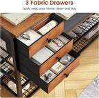 Entryway Hall Tree with Bench, Shoe Storage, Soft Cushion, 3 Fabric Drawers and Storage Bag, 7-in-1 Coat Rack for Hallway, Rustic Brown