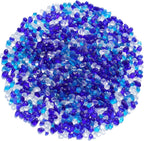 QYGL Sea Glass Stones - Blue Mixed Clear Glass Pebbles Gemstones - Perfect for Aquarium Rocks, Fish Tank Gravel, Vase Fillers, DIY Crafts, and Home Decor (0.9LB/14oz)