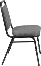 BizChair HERCULES Series Trapezoidal Back Stacking Banquet Chair with 2.5" Thick Seat in Gray Fabric - Silver Vein Frame